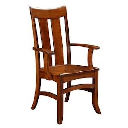 Customizable Solid Wood Dining Arm Chair